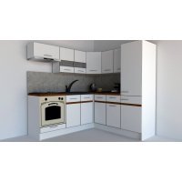 Bucatarie de Colt GENA NEW 9 DR. 190-200, Cu Corp de Cuptor, Alb / Alb Bucatarie de Colt GENA NEW 9 DR. 190-200, Cu Corp de Cuptor, Alb / Alb